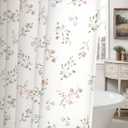 Floral Farmhouse Vintage Cotton Shower Curtain, French Country Shower Curtains for Bathroom, 72Wx72H, Standard 72"W x 72"L