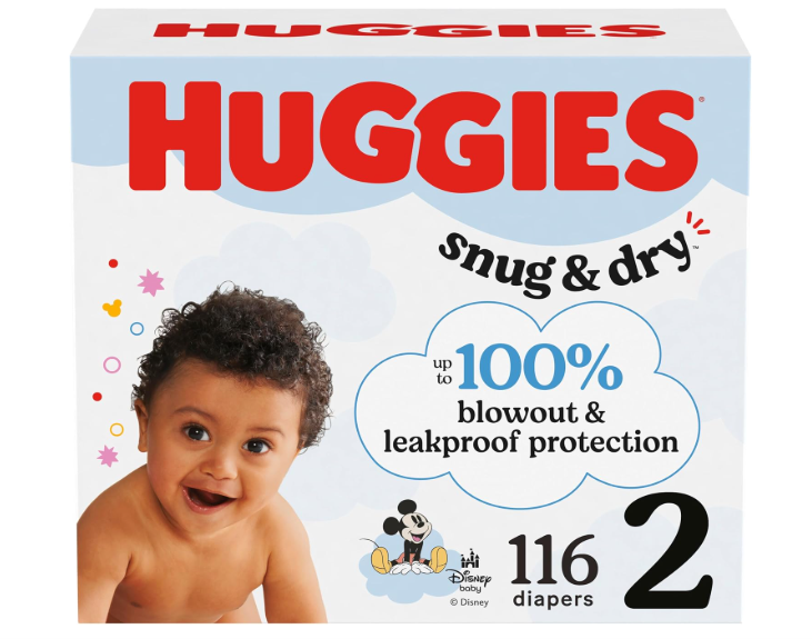 Huggies Size 2 Diapers, Snug & Dry Baby Diapers, Size 2 (1218 lbs), 116 Count