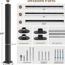 Aluminum Deck Railing Kit, Modular 36 in H. x 4 Ft W Level Railing Kit for Outdoor Steps,Heavy Duty Balustrade System for Deck, Porch, Patio & Balcony(1 Post, 1 Panel)
