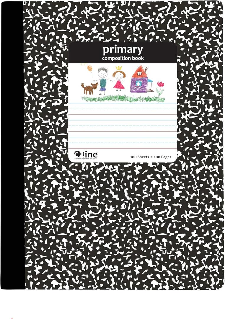 C-Line Composition Notebook, Primary Ruled, Black Marble (22020)