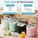 DUMOS Ice Maker Countertop, Ice Machine with Portable Handle, Basket and Scoop, 26lbs Daily, 9 Bullet Cubes in 6~8 Mins, Auto-Cleaning for Home, Kitchen, Office, Outdoors, RV Camping