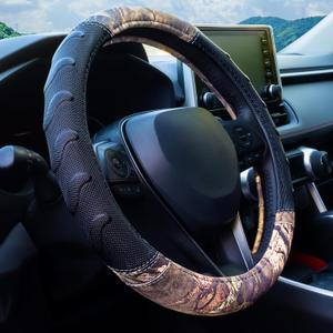Mossy Oak Steering Wheel Cover with Comfort Grip; Heavy Duty 600D Oxford Material with Mossy Oak Break-up Country Camouflage; Fits All Large Trucks and SUVs with Steering Wheel Size 15.5" to 16"