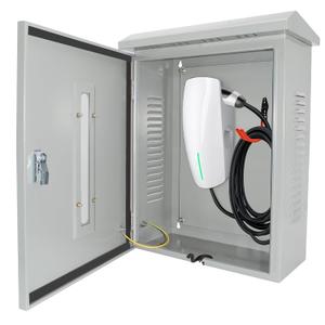 EV Charger Cover for Tesla Wall Charger, Outdoor EV Charger Box with Two Sizes of Cable Entry Ports, Compatible with Multiple Chargers, Lockable, Waterproof and Dustproof, 23.6 x 16.9 x 8.3''