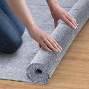 Nuanchu Felt Rug Pad 9x12 Feet, 1/4 Inch Thick Carpet Padding for Hardwood Floors, Grey Under Rug Protector, Safe Floor Cushioning Mat Ruggable Compatible Grip Underlay