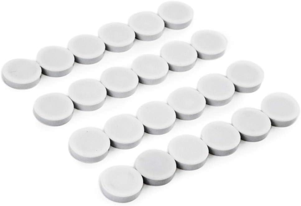 Bullseye Office 24 Round White Fridge Magnets, Button Shaped, Small Colorful Magnetic Discs for Kitchen, Cabinet or Classroom, Perfect Whiteboard Supplies for Teachers (White)