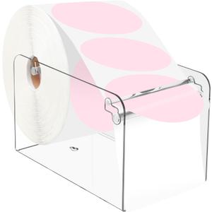 Manual Label Dispenser Acrylic Adjustable Clear Label Holder Sticker Dispenser for Office Home Business Tabletop(10 x 6 x 6 Inch)