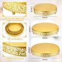 Wenqik 3 Pcs 16'' 14'' 12'' Metal Gold Cake Stand Round Cake Stands for Dessert Table Cookies Fruit Serving Tray Cupcake Dessert Pastry Riser for Wedding Birthday Party and Events