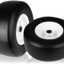 2Pcs 13x6.50-6" Flat Free Tire and Wheel, 13x6.50-6 Zero Turn Mower Tires, Smooth Tread Lawn Mower Tire with Rim for Commercial Grade Lawn Mowers Deck 66"& Below | 4-7.1" Centered Hub | Bore ID 5/8"