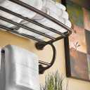 Moen Eva Collection Brushed Nickel 26-Inch-Wide Hotel-Style Towel Shelf, Wall Mounted Towel Rack for Bathroom, YB2894BN