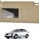 Right Passenger Side Grey Left Driver Side Beige Sun Visor with Makeup Mirror LH Compatible with Hyundai Elantra HD 2006-2010 Replace 85210-2H000V2 852012H020V2 (Beige, Left Driver Side)