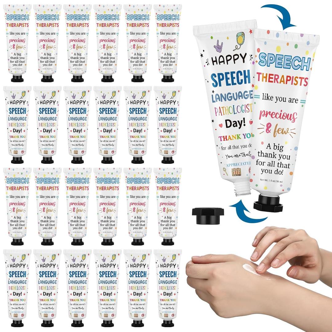 Loopeer 24pcs Speech Language Pathologist Gifts Hand Cream Gift Set Speech Therapy Gifts Travel Size Hand Lotion Slp Appreciation Gift for Therapists Graduation Retirement Birthday