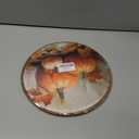 Giosve Vintage Rustic Fall Pumpkin Round Wall Art Canvas Framed Poster, Farmhouse Autumn Maple Leaf Pumpkin Hanging Wall Sculptures for Kitchen Home Living Room Bedroom Decor, 10x10 Inch