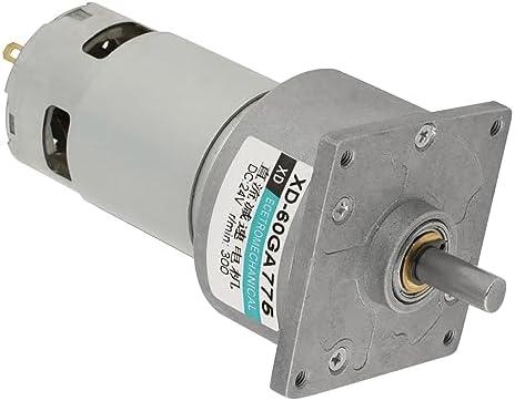 DC 24V 35W Mini DC Gear Motor Metal Speed Adjustable Large Motor CW/CCW(24V 300rpm)