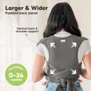 KeaBabies Baby Wrap Carrier Ring Sling - Easy to Wear, Adjustable D-Lite Baby Carrier Newborn to Toddler, Infant Carrying Shirt, Hands Free Bonding, Breathable Fabric Wearing Wrap (Graphite)