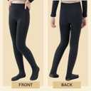 Toddler Dance Tights, Warm Fleece Lined Ballet Tights for Girls, High Elasticity (Black, S)