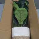 30" Artificial Fiddle Leaf Fig Tree, Realistic Fake Plants Faux Trees Indoor with Cotton Rope Basket, Artificial Plants Indoor for Apartment Home Living Room Office Decor