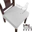 Genina Waterproof Seat Covers for Dining Room Chair Covers Waterproof Dining Chair Covers (4 PCS-Rear-Covered, White)