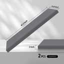 2” Thick Acoustic Panels with Hanging Brackets to the Wall, 2 PCS 47.2” x 11.8” Fiberglass Sound Absorbing Panels for Home Theater Church Office Wall or Ceiling, Light Grey