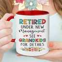 Retirement Gift - Retired Mug - Christmas Gift For Grandma, Mom - Retired Under New Management See Grandkids For Details Mug - Happy Retirement Cup For Women, Coaster, Spoon