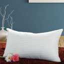 15.7x26.7in Pillow Bed Pillow, Soft Cotton & High Resilience Pillow, Neck Support Decorative Home Outdoor Pillow, for Home Hotel (White)