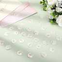 Qilery 50 Pcs Wax Seal Stickers Babys Breath Dried Floral Envelopes Seals Stickers Bulk for Wedding Invitation Bridal Shower Birthday Party Letter Greeting Cards Gift Wrapping, Self Adhesive (White)