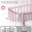 Pink Shower Caddy for Bathroom - Never Rust Hanging Shower Organizer with Soap Basket and Hooks - Large Capacity 3 Tier Aluminum Over The Showerhead Caddy