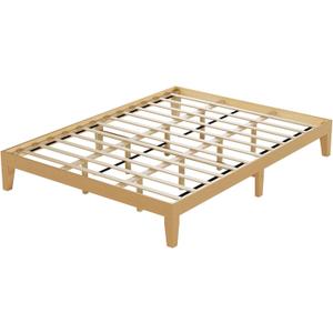 12 Inch Wood Platform Bed FrameSturdy Full Size Bed Frame with Wood Slat Support, No Box Spring Needed,Rustic Pine