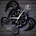 Sea Turtle Wall Clock Glow in the Dark, 12 Inch 7 Kinds of LED Color Vinyl Record Wall Clock Silent Non Ticking, Vintage Decorative Turtle Night Light Wall Watch Clock for Living Room Bedroom