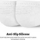 PAPLUS No Show Socks Men 6 Pairs, Non Slip Cushioned Athletic Low Cut Socks with Arch Support (Large-X-Large)