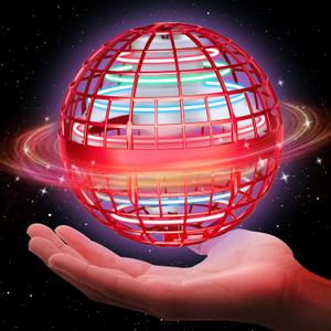 Flying Orb Ball 2025 Upgraded Cosmic Globe Hand Controlled Hover Balls for Boys Girls Adults, Cool Toys Gift for Father's Day Halloween Christmas Birthday Indoor Outdoor Games (Red)