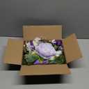 DearHouse Artificial Peony Flower Garland - 6ft Silk Peony Garland with White Purple Flowers for Wedding Party Table Decoration