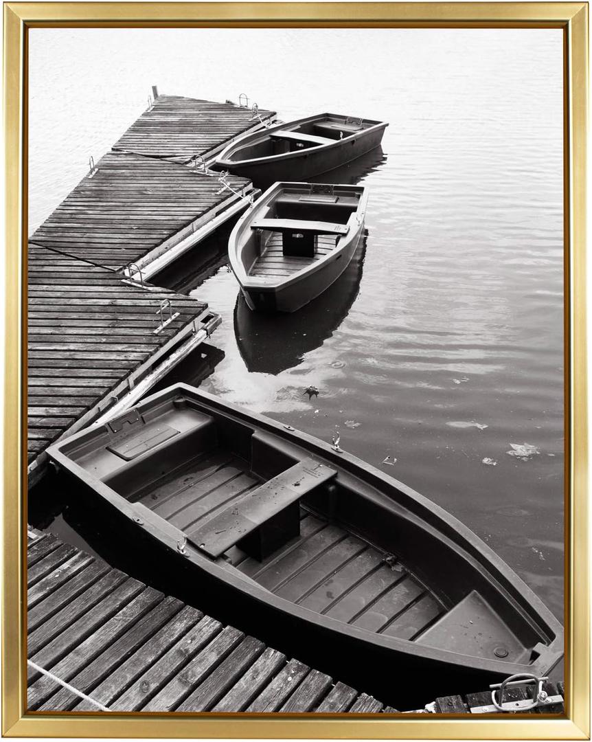 Giverny 11x14 Picture Frames, Gold Photo Frames for Wall Mounting, Simple Design Glossy Finish Frame Perfect for Home Decoration, Office, Hotel and Various Ceremonies Praties