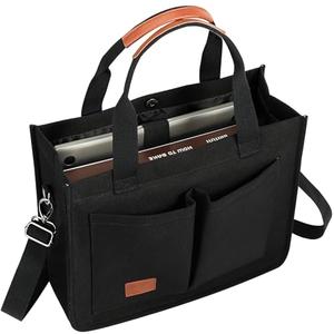 Voova Large Canvas Tote Bag for Women, Womens Laptop Work Bags Crossbody Purse Handbag Shoulder Travel Messenger Totes, Black