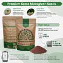 Organo Republic Cress Sprouting & Microgreens Seed - 360,000 Non-GMO Heirloom Seeds, Sprouts in Bulk 1lb Resealable Bag for Planting & Growing Microgreens in Soil, Coconut Coir, Aeroponic & Hydroponic