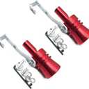 DEVMO 2pcs XL Size Aluminum Alloy Universal Turbo Sound Exhaust Muffler Pipe Whistle Car Roar Maker Red