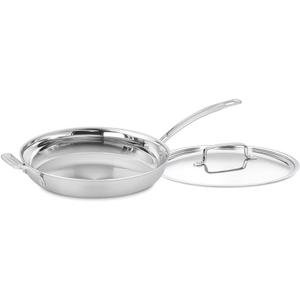 Cuisinart MCP22-30HCN Multiclad Pro Triple Ply 12-Inch Handle and Cover, Non-stick Skillet w/Helper