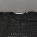 Women's Crochet Crewneck Lightweight Hollow Out Long Sleeve Sexy Knit Sweater (Black), S