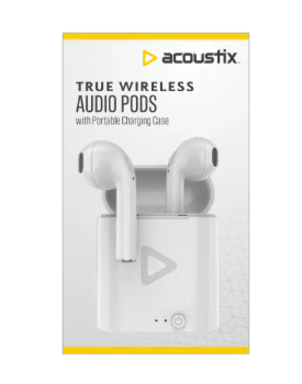 Acoustix TRUE WIRELESS AUDIOBUDS+ w portable charging case