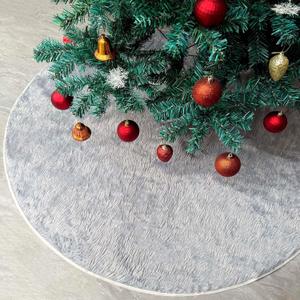 48 Inch Grey Tree Skirt Silver Christmas Tree Skirt Elegant Faux Fur Quilted Trees Skirts Soft Fluffy Plush Xmas Trees Skirts Rug Mat for Christmas Dcor Outdoor New Year Decorations Indoor (Gray)