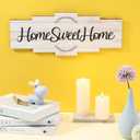 Jetec Home Sweet Home Sign, Rustic Wood Room Wall Decor, Farmhouse Plaque Wall Hanging Wooden Sign for Bedroom, Living Room, Wedding Decor(White)