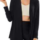 HODOSPORTS Womens UPF 50+ Rash Guard Cardigan UV Sun Protection Shirts with Pockets Swim Cover Up Long Sleeve Lightweight (Black, M)