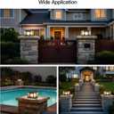 MVBT Glass Solar Post Lights, 7.9" Outdoor Column Lights, Modern Pillar Light Waterproof, Dusk to Dawn Gate Post Lamp, 3000K LED Landscape Lantern for Garden Patio Yard Entrance Fence Pillars
