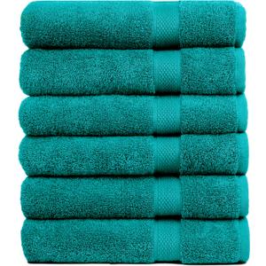 Pleasant Home Bath Towels Set of 6 (24 x 50) 100% Cotton, 515 GSM | Lightweight, Soft & Highly Absorbent Luxury Towels for Bathroom | for Gym, Pool & Spa | 6 Pack, Teal
