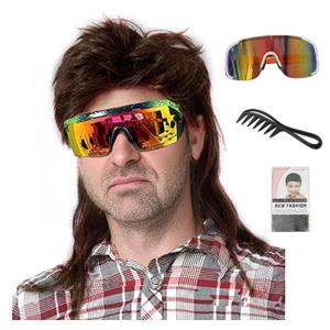 Mullet Wigs for Men Joe Dirt Emo Wig 80s 90s Costumes Fancy Party Accessory Cosplay Wig Halloween Man x (Dark Brown)