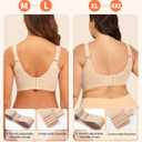 PoseFree Womens Seamless Wireless Supportive Bra Push Up Comfort Soft No Underwire Full Coverage T-Shirt Bra (Beige, XL)