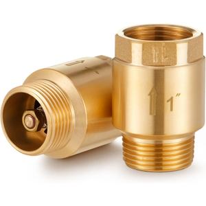 Zonon 2 Pcs 1 Inch Check Valve One Way Brass Non Return in Line Check Valve with Backflow Prevention NPT Male in FNPT out for Garden Hose Well Pumps Irrigation Systems Chemical Industry