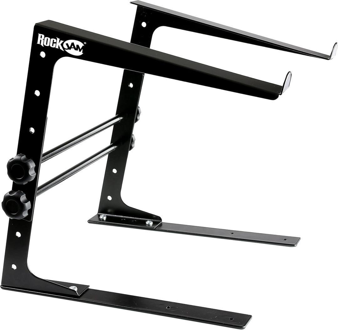 RockJam Portable DJ Laptop Stand with Adjustable Height, Anti-Slip Design, Works For Laptops, Controllers & CD Players