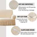Jeloris Stretch Loveseat Slipcover Easy Fitted Sofa Couch Cover with Skirt, Durable Washable Universal High Elastic Furniture Protector for Kids, Pets (Medium, Off-White)