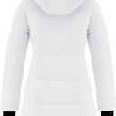 wantdo Women's Waterproof Winter Coat Warm Long Puffer Jackets with Faux Fur Hood Thicken Parka (White, M)