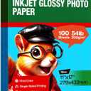 Uinkit 11x17 100 Sheets Photo Paper Glossy Inkjet 48lb Single Side Print Poster Playbill Obituary Papers for Funerals Bulletin Gallery Show Photographic 11 x 17 Copy Printing A3 Value Packed